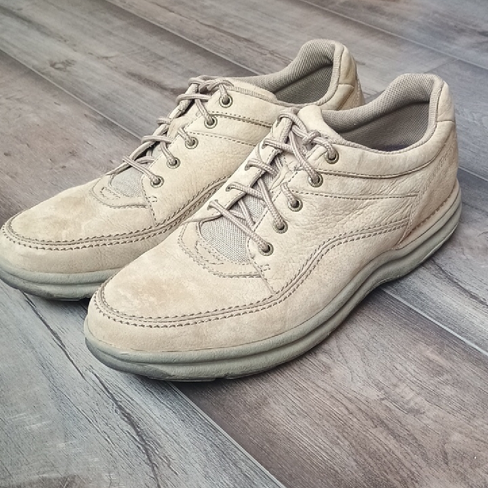 Rockport Men's Tan Leather Lace-Up Sneakers